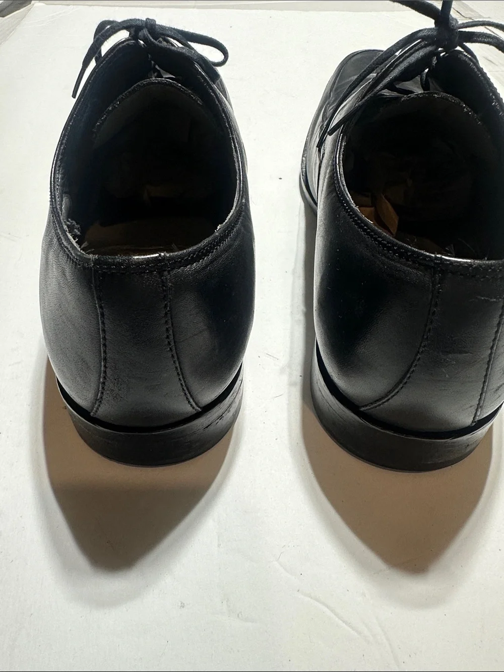 Kenneth Cole Black Leather Lace-Up Oxfords size 12 dress shoes